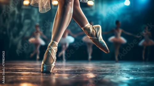 Graceful ballerina dances in a ballet class, showcasing elegance and skill, Ai Generated