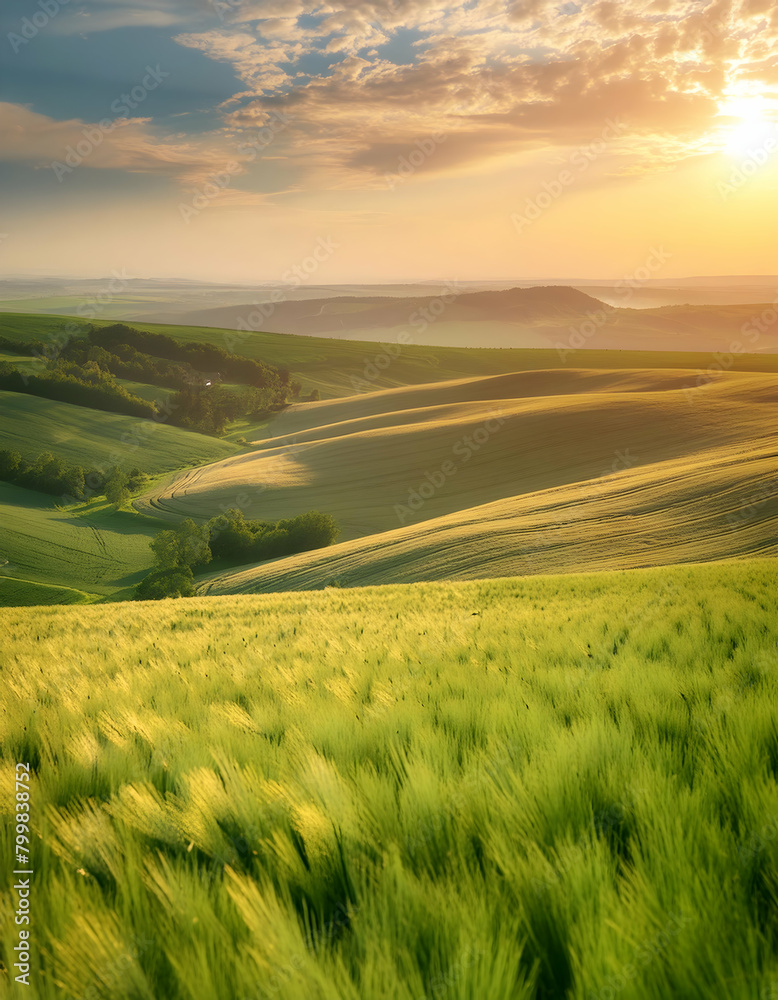 Obraz premium Hyper-realistic wallpaper of Agricultural land