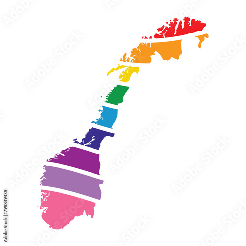 norway swoosh silhouette rainbow map