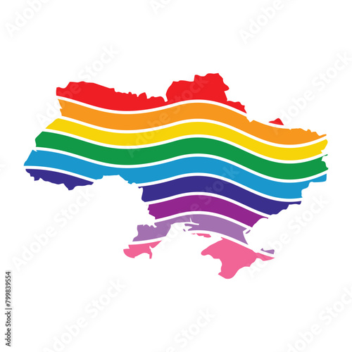ukraine swoosh silhouette rainbow map photo