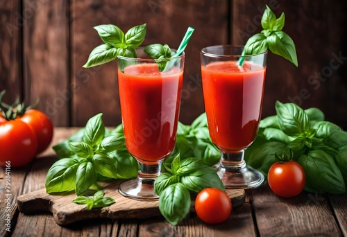 tomato juice and basil