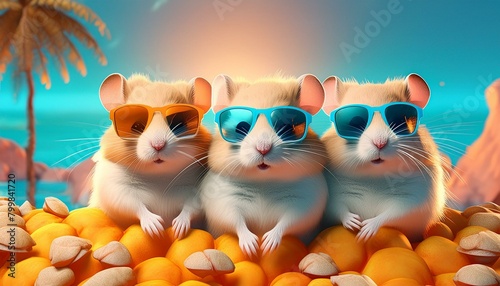 Cool Hamster Crew  Creative Animal Concept for Editorial Advertisement 