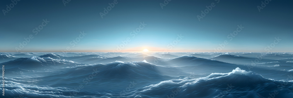 Digital Canvas: Serene Earthly Elements on a Gradient Blue Background