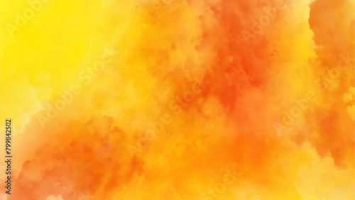 Yellow burnt orange red fiery golden brown black abstract background for design. Abstract yellow watercolor background.