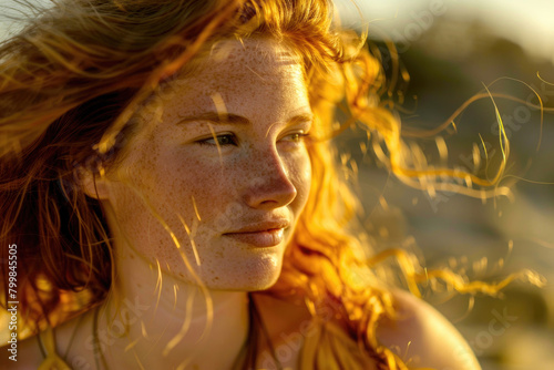 A young woman basks in the warm glow of the sun, embodying the spirit of adventure and exploration