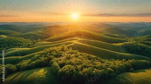 An image of picturesque green landscape under a bright sun