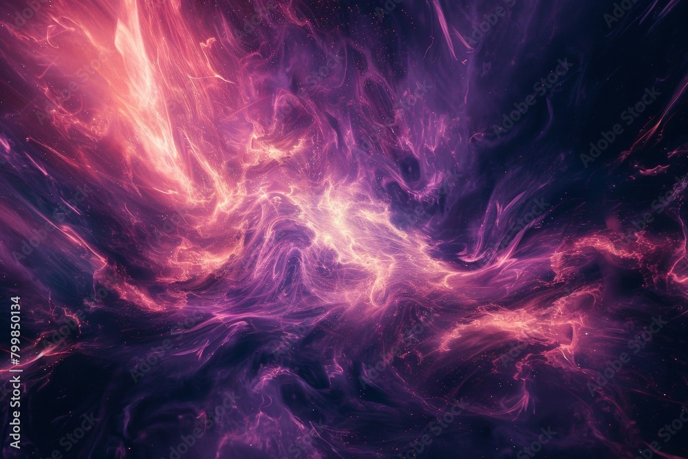 Cosmic Energy Swirl in Pink Nebula
