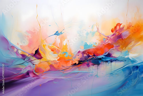 Radiant Seaside Serenade, abstract landscape art, painting background, wallpaper, generative ai