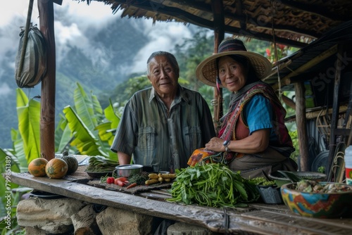 Instead of following the usual tourist path, vanlifers Kim and David prefer to immerse themselves in local cultures  Write a scene depicting their heartwarming interaction with a local family who teac photo