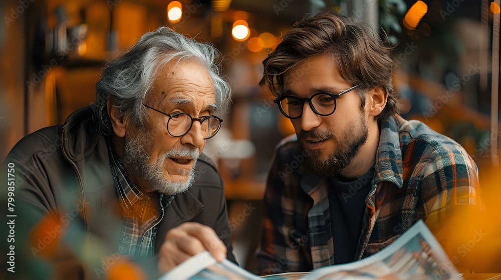 Obraz premium Joyful camaraderie: Two men engaged in a lively game indoors