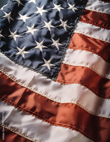 Hyper-realistic wallpaper of an American flag
