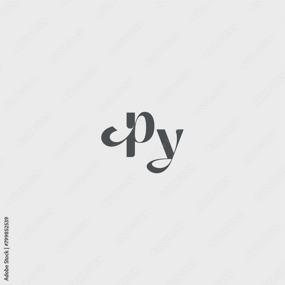 beauty monogram initial logo simple and minimalism PY Classy black fashion letter beauty monogram initial logo simple and minimalism PY Classy black fashion letter