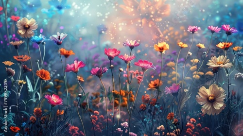 Abstract background beautiful Flowers