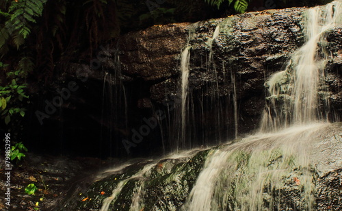 beautiful vattakanal waterfall on levinge stream, in a tropical rainforest on the foothills of palani mountains at kodaikanal in tamilnadu. india photo