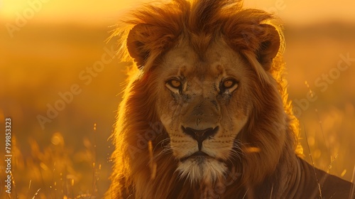 4K wallpaper of a male lion s intense gaze  captured in a close-up