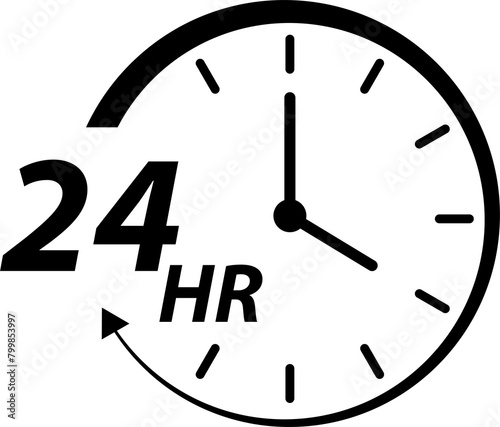 Konstfotografi Twenty four hour icon for graphic design, logo, web site, social media, mobile a