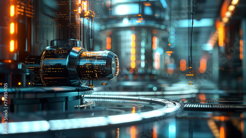 A futuristic factory - technology background
