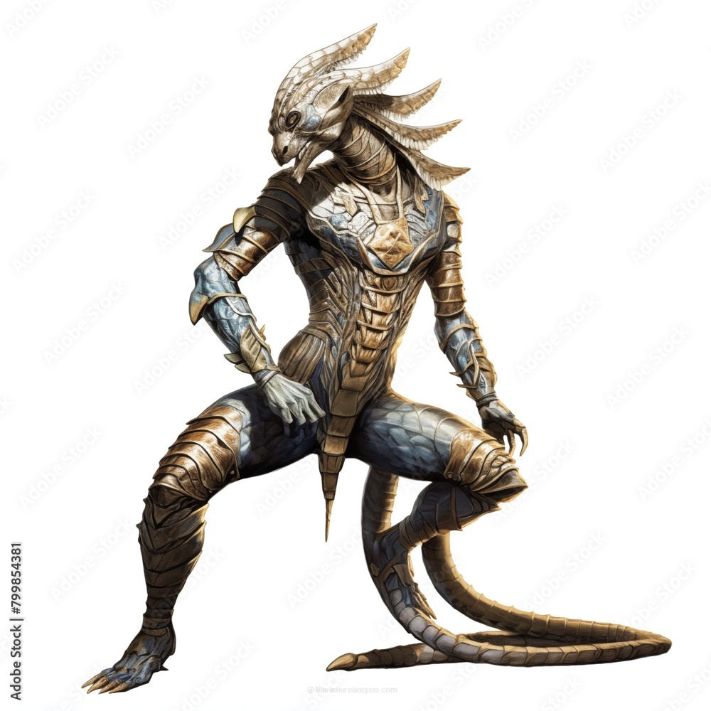 Illustration of a Chitauri on a White Background