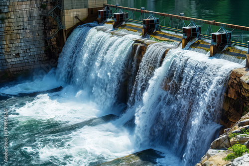 Sustainable Power Generation  Water Cascades at Hydroelectric Facility
