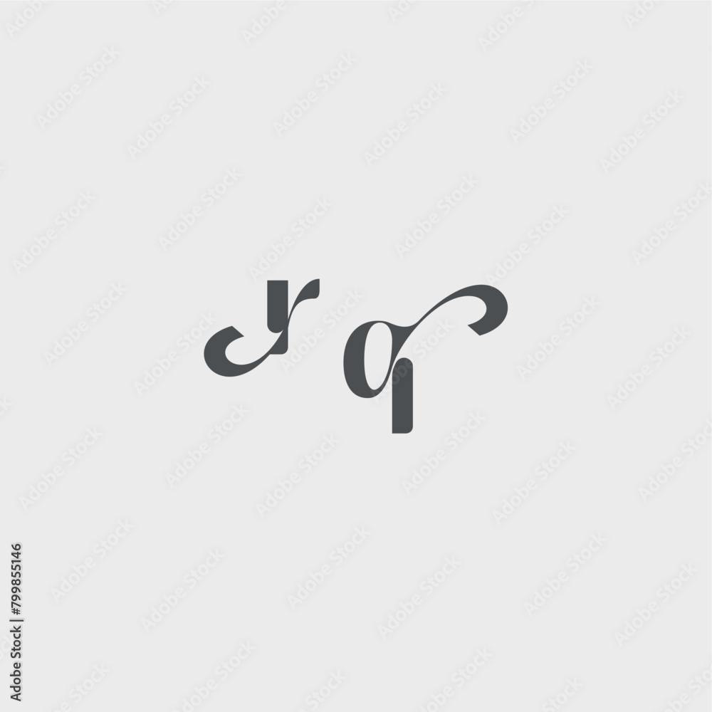 beauty monogram initial logo simple and minimalism RQ Classy black fashion letter