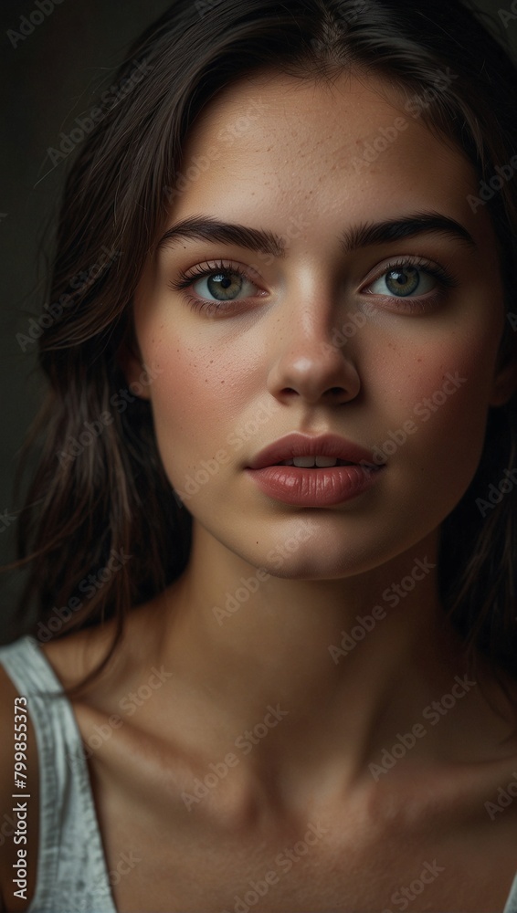 close-up portrait of a beautiful young girl, natural beauty, without makeup close-up portrait of a beautiful young girl, natural beauty, without makeup