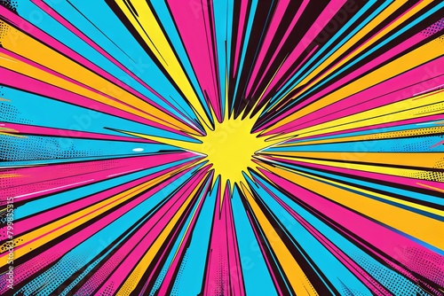 pop art explosion with vibrant colors and comic-style elements  Generative AI