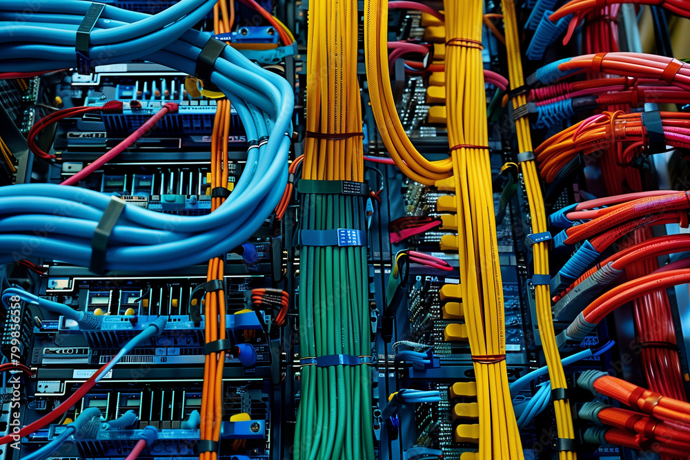 Vibrant Network Cables Interwoven in the Fabric of Technological Progress Vibrant Network Cables Interwoven in the Fabric of Technological Progress