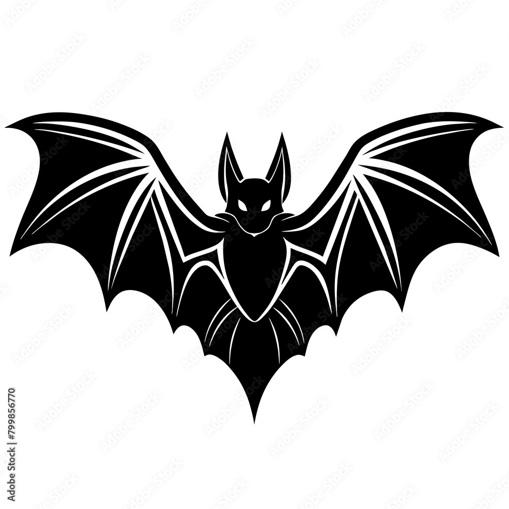 Eerie Elegance: Black Bat Silhouette Designs for Spooky Ambiance