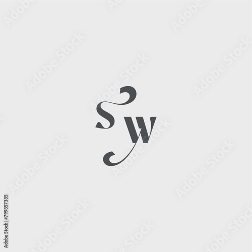 beauty monogram initial logo simple and minimalism SW Classy black fashion letter