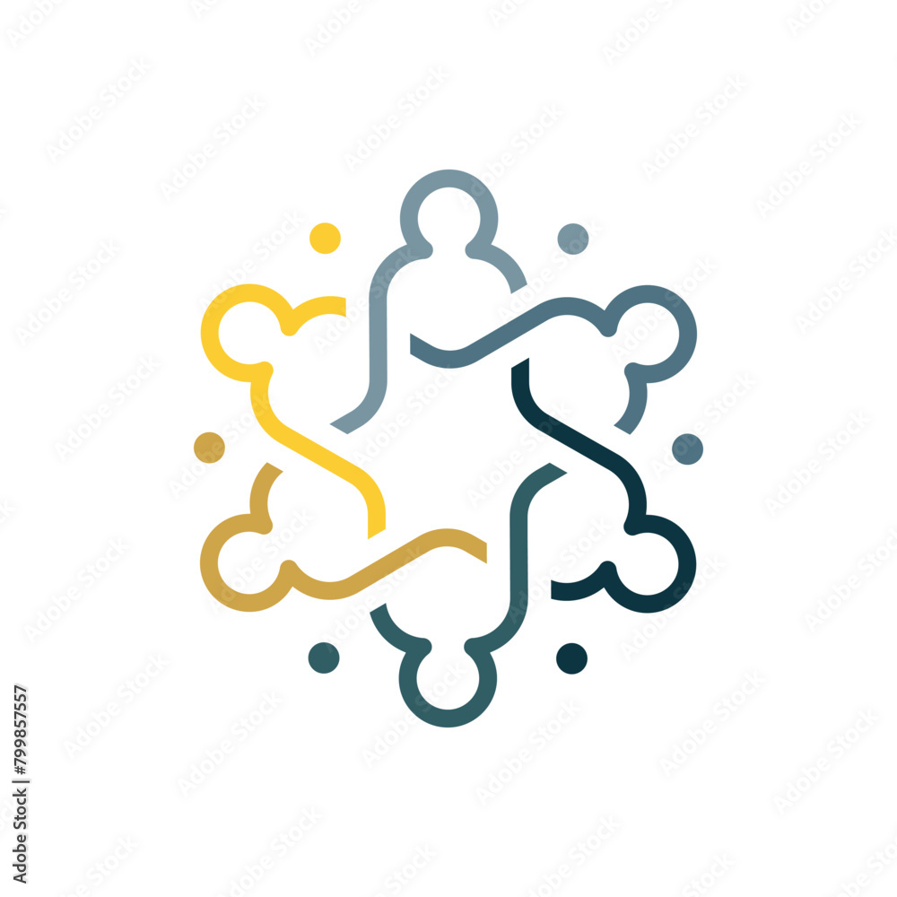 Abstract colorful people mandala intersecting Abstract colorful people mandala intersecting