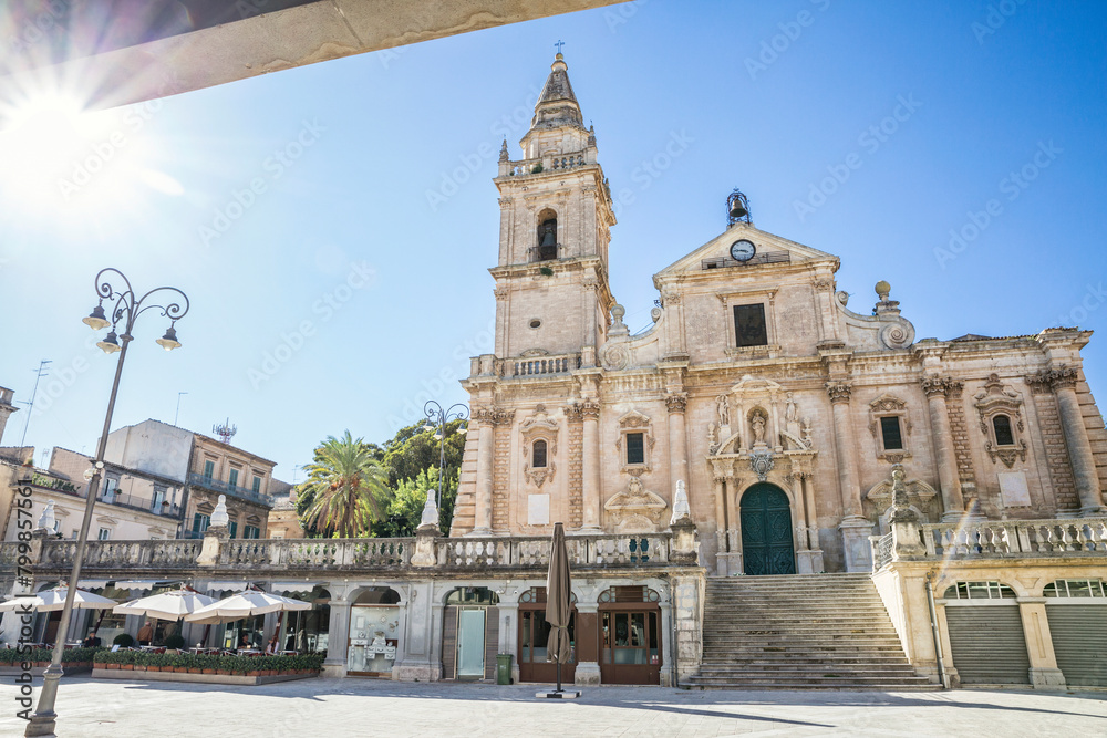 San Giovanni Cathedral in backlight, Ragusa, Sicily, Italy San Giovanni Cathedral in backlight, Ragusa, Sicily, Italy