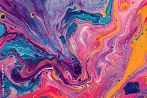 Colorful abstract painting background. Liquid marbling paint background. Fluid painting abstract texture. Intensive colorful mix of acrylic vibrant colors - generative ai