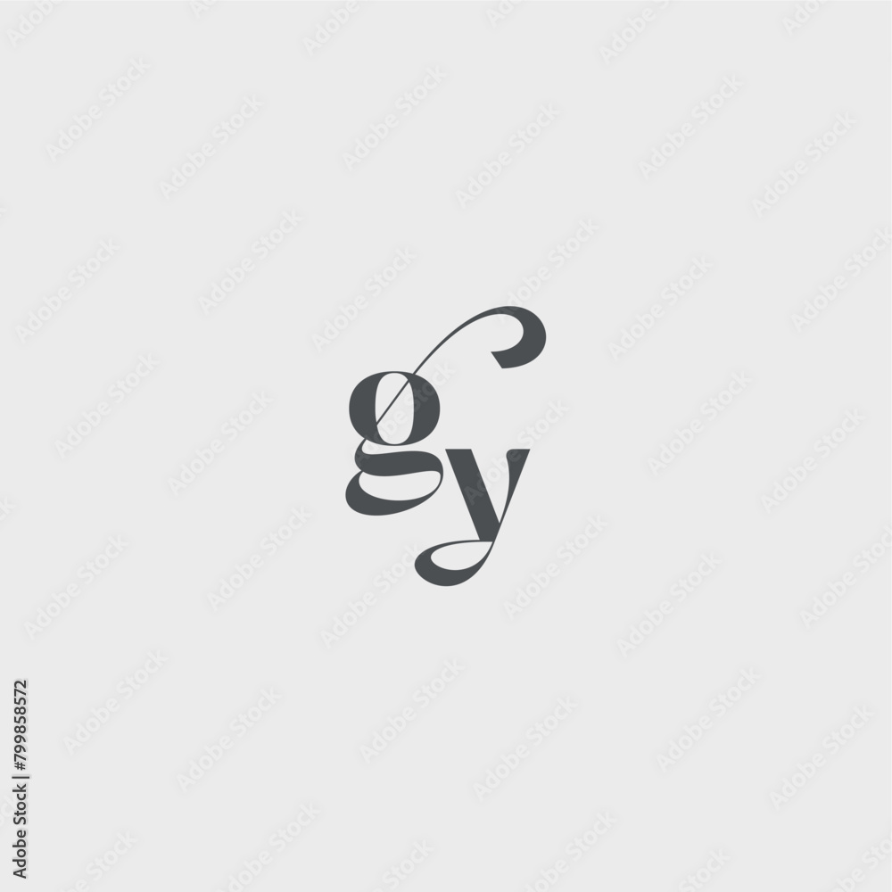 Classy black fashion beauty monogram initial logo letter simple and minimalism GY Classy black fashion beauty monogram initial logo letter simple and minimalism GY
