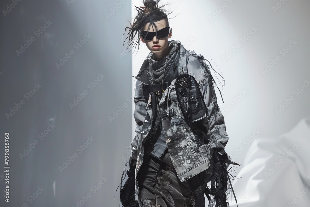 Fuse fashion innovation with dystopian vibes using unexpected eye-level angles Fuse fashion innovation with dystopian vibes using unexpected eye-level angles