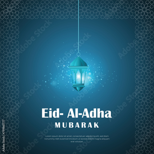 Eid Al Adha Mubarak Social Media Post Beautiful Islamic Background (ID: 799861777)