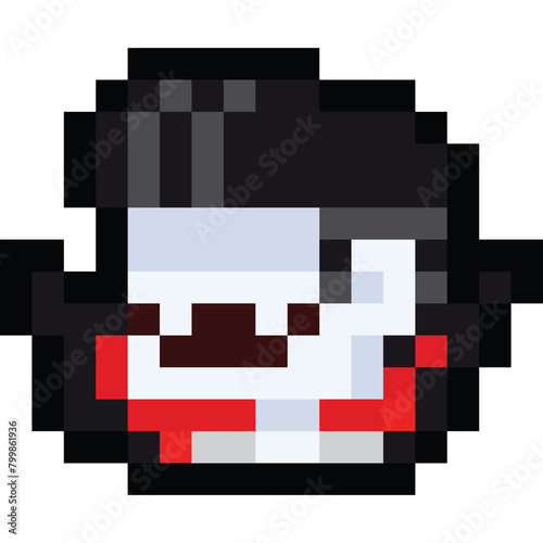Pixel art cartoon vampire portrait icon