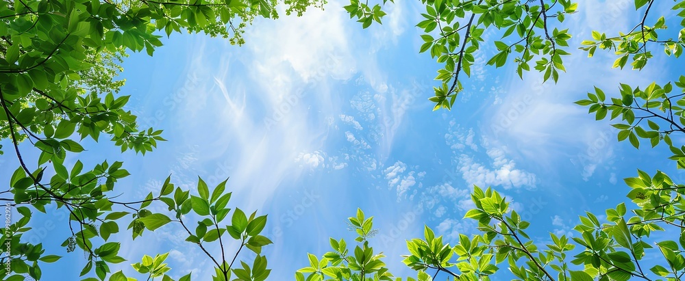 sky, noon, great nature, spring, green. generative AI