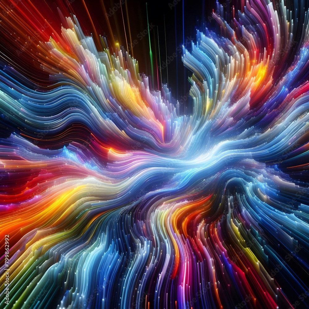 Chromatic Wave showcasing abstract colorful shapes shimmering in a cosmic display