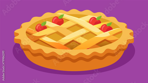The delicious smell of homemade apple pie a staple dessert at any neighborhood block party.. Vector illustration