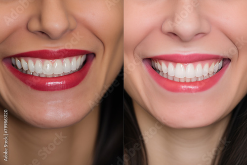 Gum Contouring  Before-and-after image of a patient s smile enhancement through gum contouring  reshaping the gumline for a more balanced appearance.