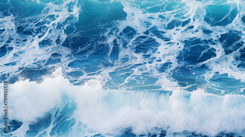Background of beautiful blue ocean waves, photo shot