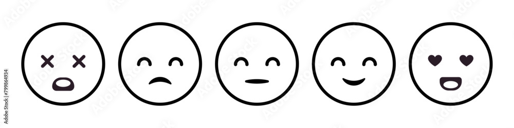 Fototapeta premium rating review feedback rate ranking black faces vector design