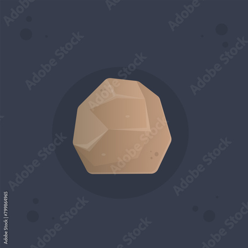Game UI Icon Brown Stone Isolated Vector Design (ID: 799864965)