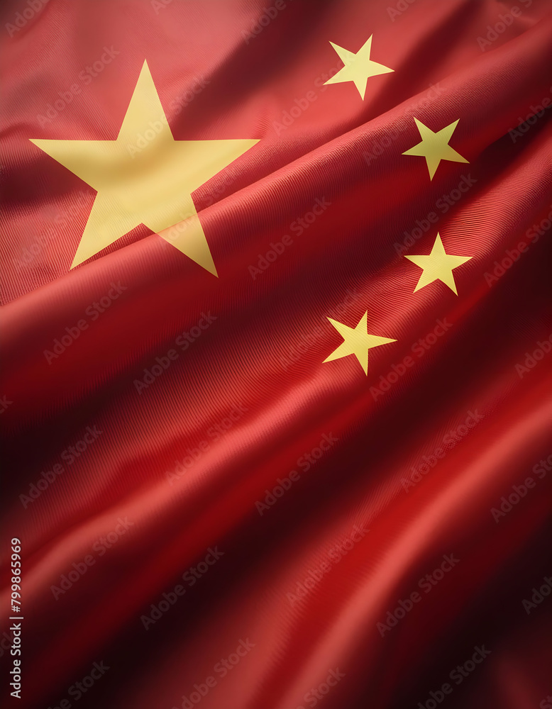 Hyper-realistic wallpaper of a China flag Hyper-realistic wallpaper of a China flag