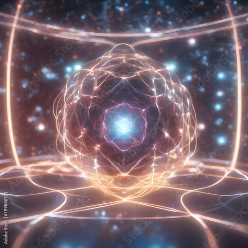 Mankind depiction of what the quantum phisics realm looks like representation for wallpaper or background photo