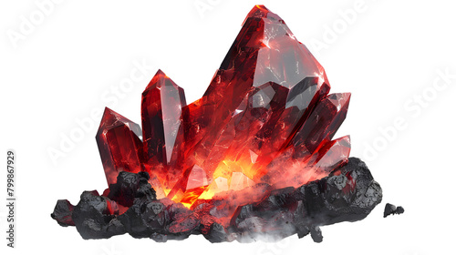 Illustration of Feuerachat mineral on transparent background 