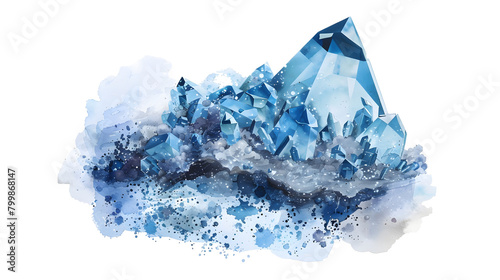 Illustration of Sodalit mineral on transparent background  photo