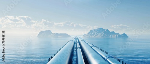 oil pipeline in the sea, oil pipes industry website banner