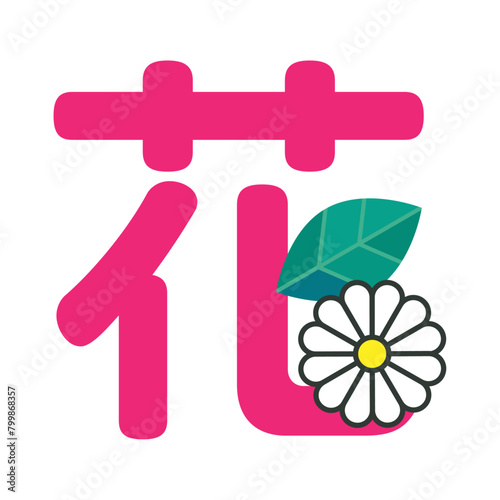 昔のお花やさんの看板にありそうな花一文字のロゴ