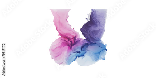Wallpaper Mural Abstract watercolor painting of purple and blue smoke on a white background Torontodigital.ca